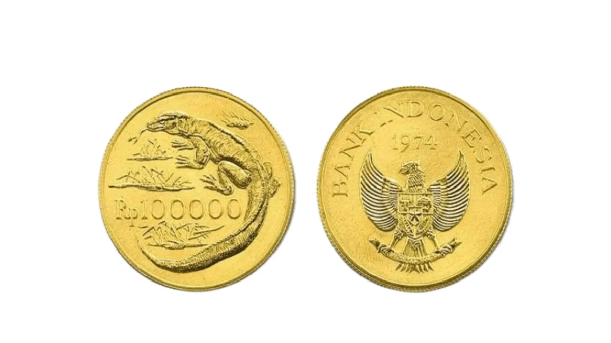 Uang Koin Kuno Rp100.000 Gambar Komodo DiHargai Tinggi Oleh Kolektor