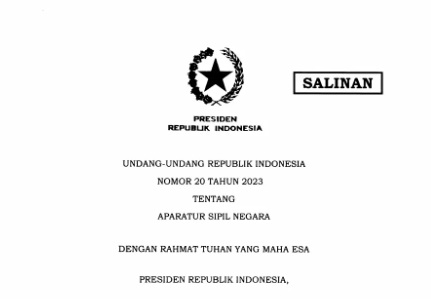 Presiden Jokowi Tandatangani Undang-Undang Nomor 20 Tahun 2023, Begini Isinya!